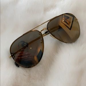 CÉLINE *Gold Frame Mirrored Aviator Metal Sun